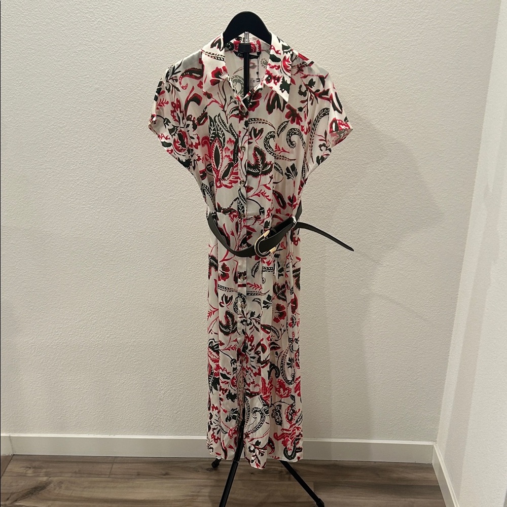 Floral Print Belted Dress